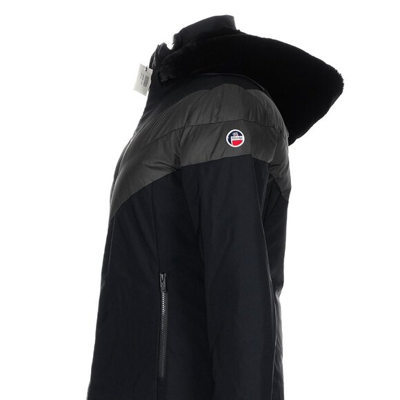 Fusalp Black Quilted Faux Fur Hooded Jacket NWT Size: FR 42 Style Anne - Picture 5 of 16